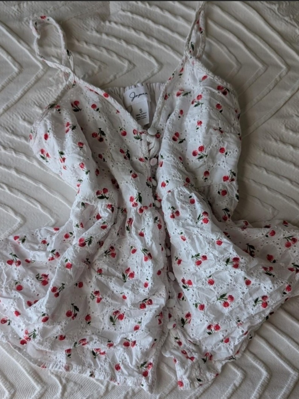 Japan Button Up Cherry Tank Top